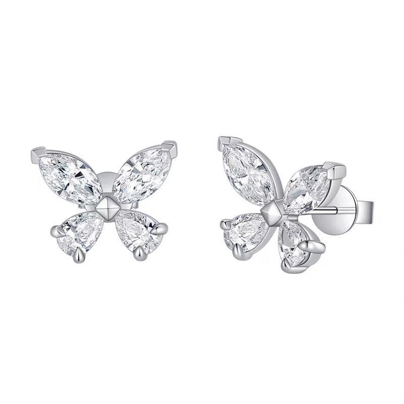 Butterfly Diamond Stud Earrings